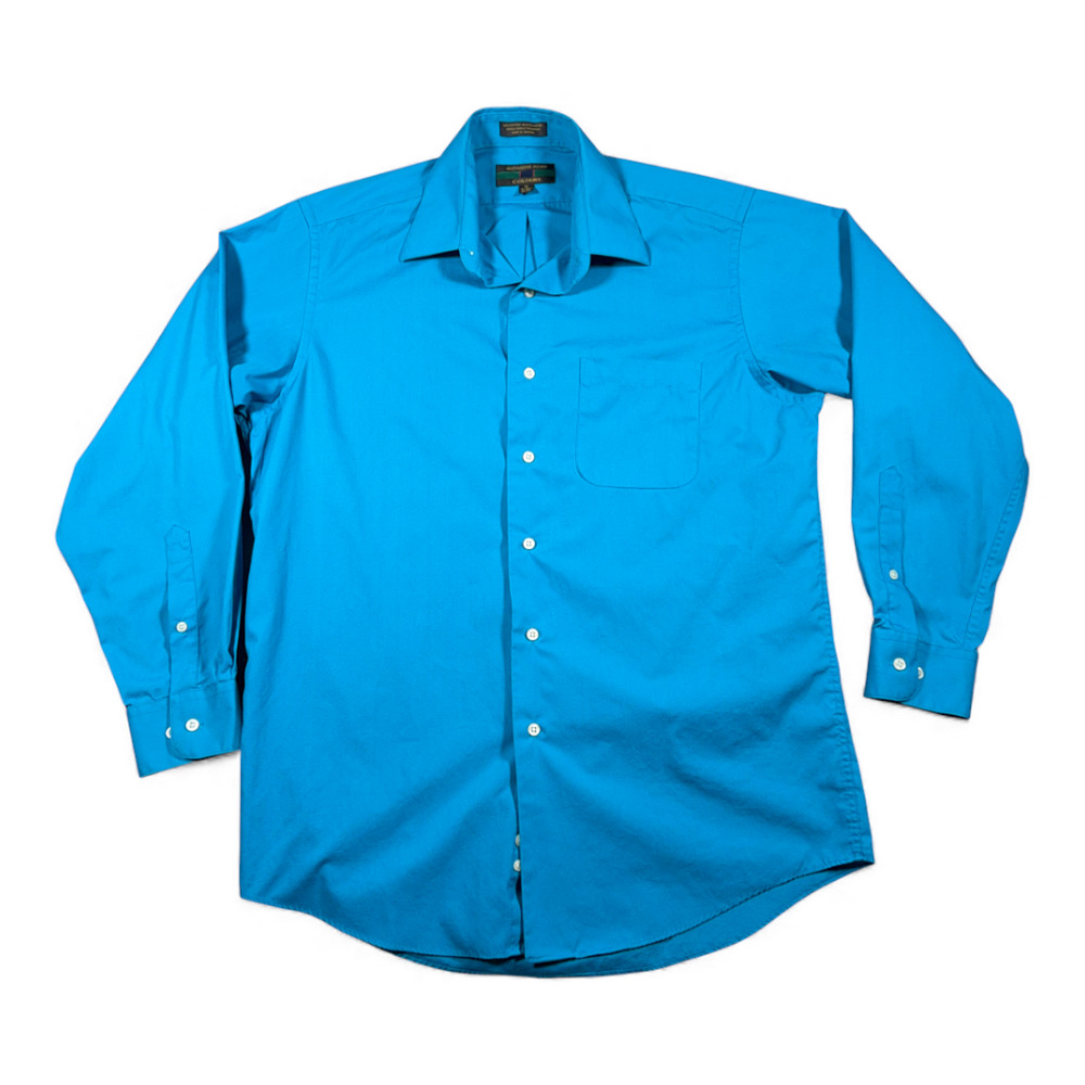 Vintage Alexander Julian Colours Shirt Adult MEDIUM Blue Dress Preppy Bright 90s